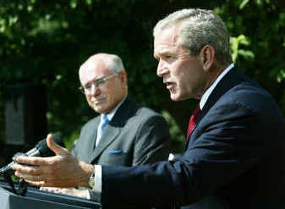 
Bush holds court at the White House.Bush holds court at the White House.
 (Associated PressAssociated Press / The Spokesman-Review)