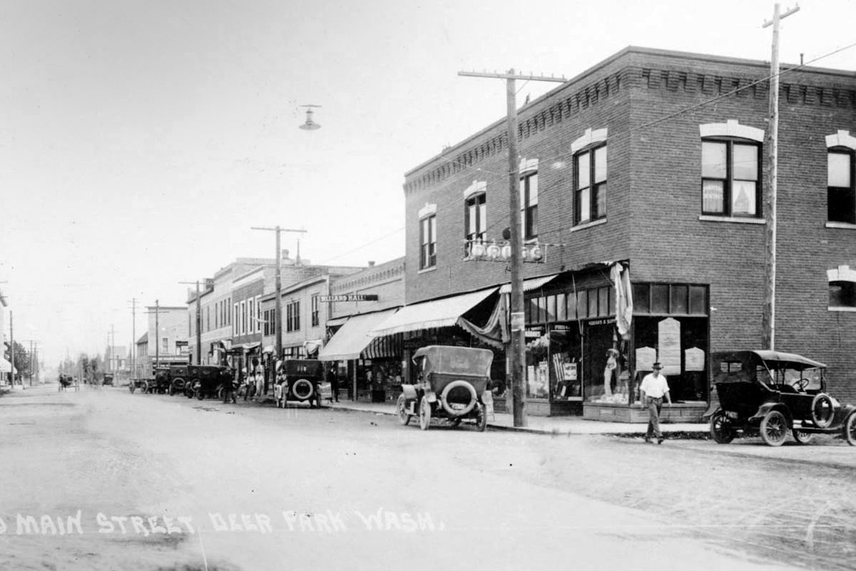 Early 1900s: A view of the businesses along Main Street in Deer Park. The city began