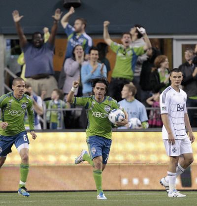 Since overcoming hamstring issues, Mauro Rosales has recorded four assists for the Seattle Sounders. (Associated Press)