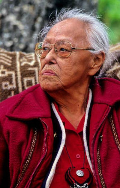 
Chief Marie Smith Jones, pictured in 2001,  was the last full-blooded Eyak and the last person fluent in her native language. Smith Jones died Monday. 
 (Associated Press / The Spokesman-Review)