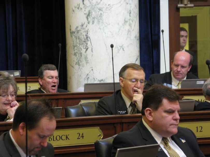 Floor sessions in the House and Senate are getting longer as the end of the legislative session approaches; here, House members slog through another one on Wednesday. (Betsy Russell)