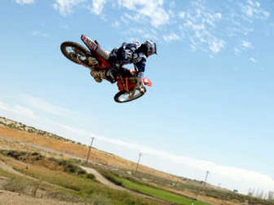 
Josh LaJiness sails through the air during a practice run in Richland. Courtesy of Josh Lajiness
 (Courtesy of Josh Lajiness / The Spokesman-Review)