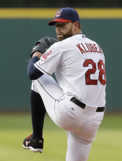 Cleveland’s Corey Kluber pitched his first career shutout, in just 85 pitches. (Associated Press)