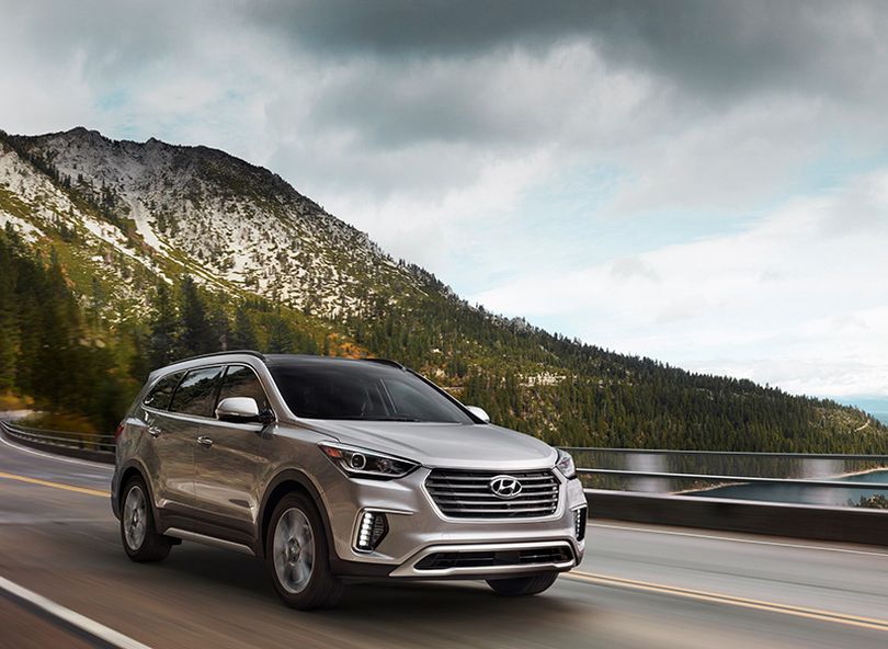 Its attractive base price, generous features packages and standard V-6 powerplant helps sustain the Santa Fe’s viability in the face of fresher competition. (Hyundai)