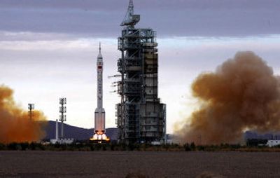 
China launches its second manned spacecraft at the Jiuquan Satellite Launch Center in northwest China's Gansu Province today. 
 (Associated Press / The Spokesman-Review)