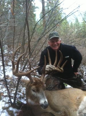 Colville-area bowhunter Jim Ebel bagged this trophy whitetail buck in Ferry County on Nov. 30, 2013. (courtesy)