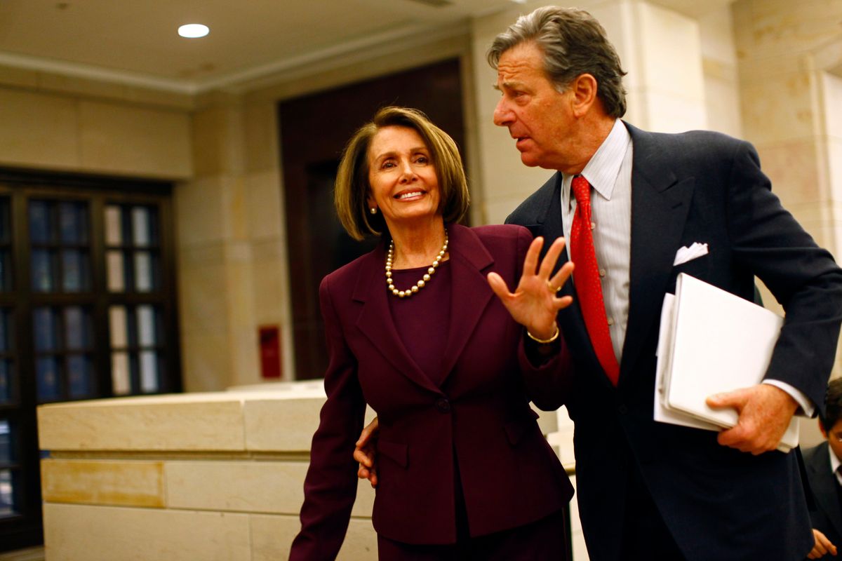 House Speaker Nancy Pelosi (D-Calif.) and her husband Paul Pelosi on Capitol Hill in Washington on Jan. 1, 2010. Paul Pelosi was hospitalized after he was assaulted by someone who broke into the couple