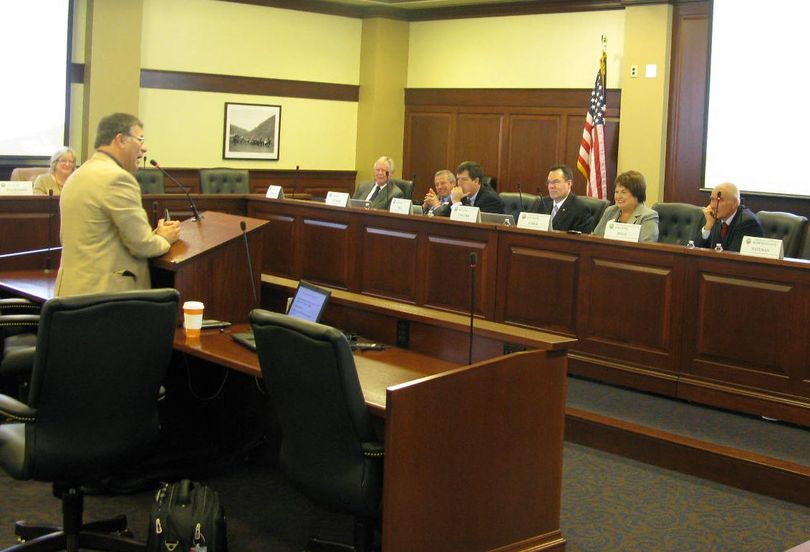 Ed Latessa of the University of Cincinnati addresses the Idaho Legislature's Criminal Justice Reinvestment Interim Committee on Wednesday (Betsy Russell)
