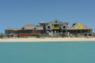 The paralyzed construction of the Ritz-Carlton Molasses Resort on the island of West Caicos in the Turks and Caicos Islands. The global financial crisis has halted work on this multimillion dollar project overlooking a turquoise sea, turning it into a ghost resort. (Associated Press / The Spokesman-Review)