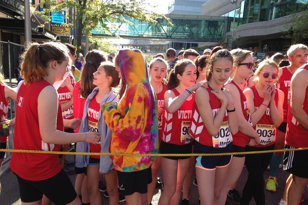 Participants line up for Bloomsday 2016. (Liz Kishimoto / The Spokesman-Review)