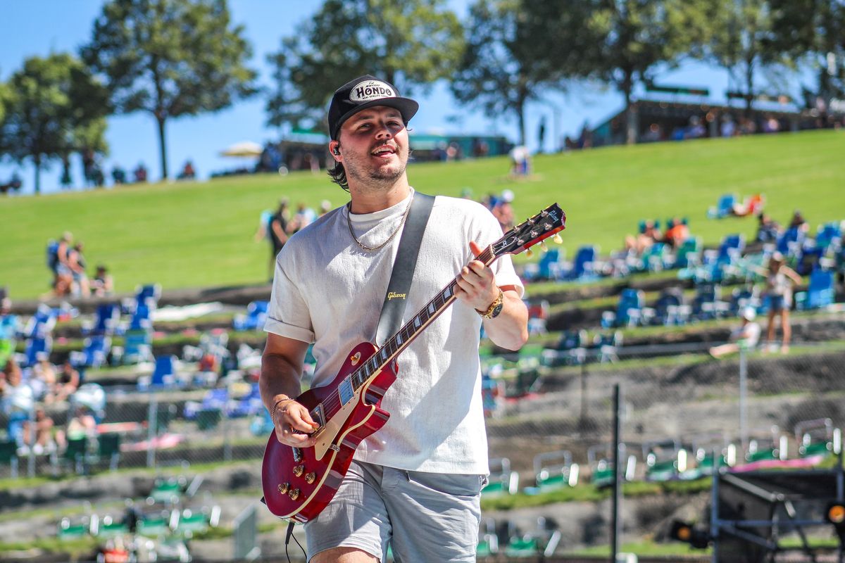 Josh Ross kicks off the final day of Watershed at the Gorge Amphitheatre on Sunday.  (Jordan Tolley-Turner/The Spokesman-Review)