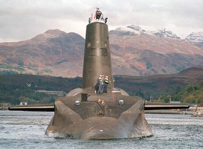 Sailors are seen aboard the HMS Vanguard in Holy Loch, Scotland, in this October 1992 photo.  (FILE Associated Press / The Spokesman-Review)