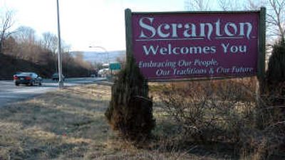 
This original sign welcoming visitors to the city of Scranton, Pa., that is visible in the  opening credits of NBC's 