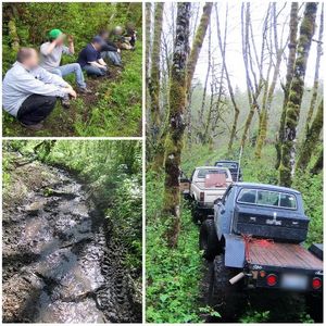 Four-wheel drive enthusiasts were busted by Washington Fish and Wildlife police for illegally driving off road and mucking up the landscape on state Department of Natural Resources land. (Washington Fish and Wildlife Department)