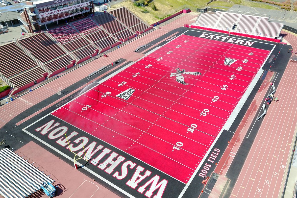 Roos Field will play host to the USATF Masters Outdoor Championships Thursday through Sunday. (Jesse Tinsley / The Spokesman-Review)