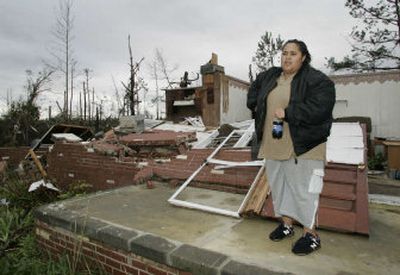 
Ashley Brown describes what happened as a tornado ripped through her home early Thursday morning in Riegelwood, N.C. 
 (Associated Press / The Spokesman-Review)