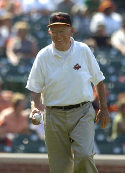 Baltimore Orioles umpire field attendant Ernie Tyler hasn't missed a home game since opening day in 1960. Associated Press
(Associated Press / The Spokesman-Review)