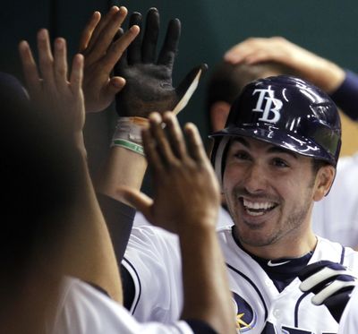 Tampa Bay's Matt Joyce celebrates third-inning homer (Associated Press)