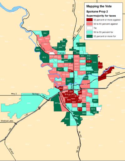 Election night totals for Proposition 2, the supermajority for taxes proposal. (Jim Camden)