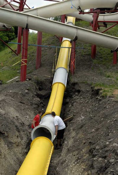 
The Spokesman-Review On the new Fastball slide at Splash Down, riders will be clocked by radar to see how fast they slide. It is scheduled to open in mid-June.
 (J. BART RAYNIAK / The Spokesman-Review)