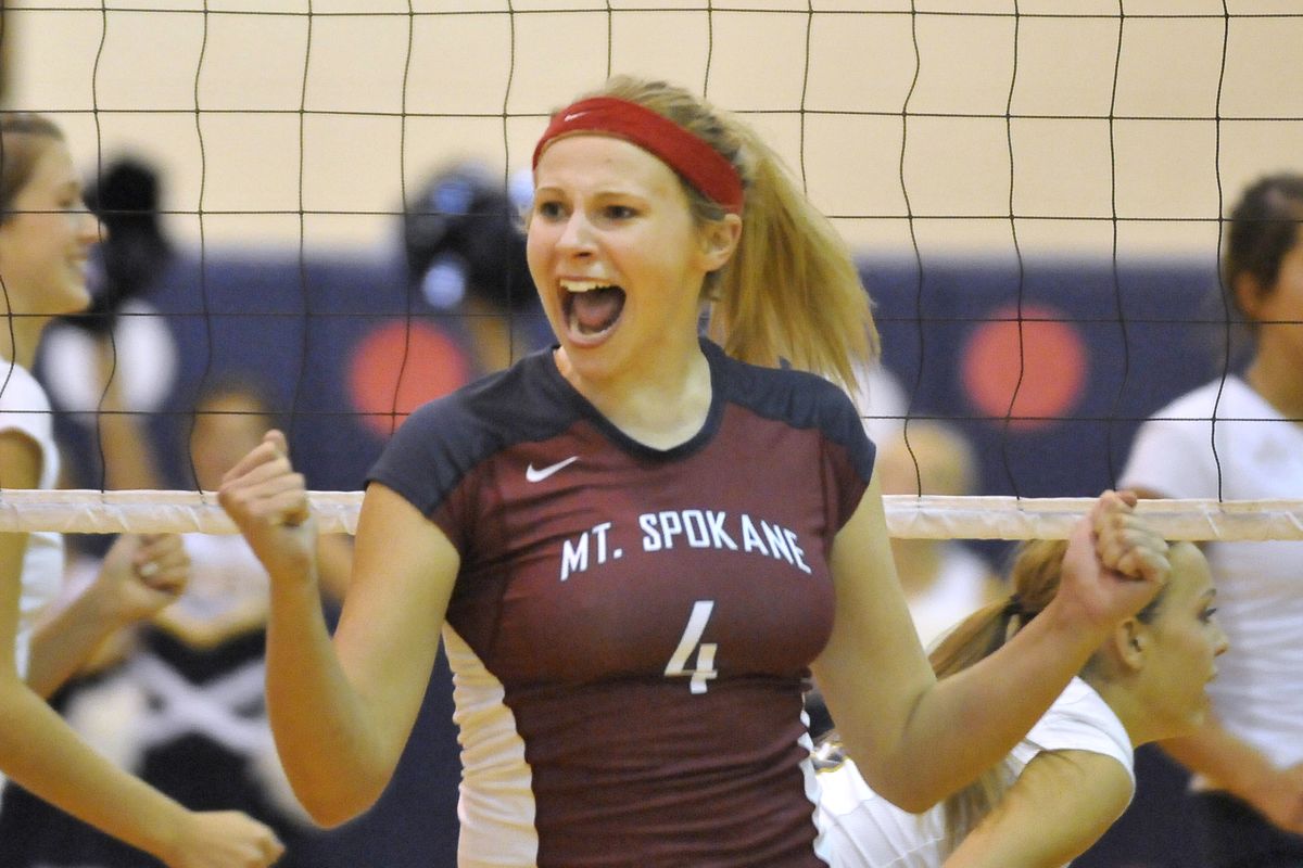 Mt. Spokane’s Annie Arnzen has moved from outside hitter to setter after undergoing hip surgery. (Jesse Tinsley)