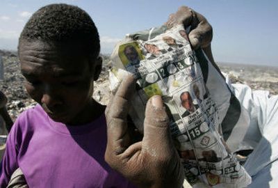 
 Ballots from the disputed Feb. 7 Haitian election were found at a garbage dump five miles north of Port-au-Prince, Haiti. Leading candidate Rene Preval said the vote was marred by fraud or errors.   
 (Associated Press / The Spokesman-Review)