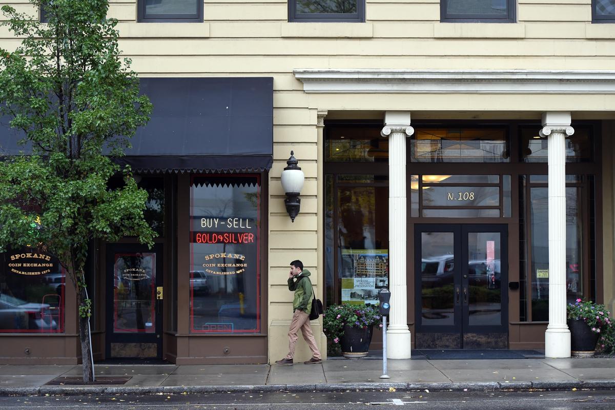 Present day: The American Legion Building, designed in the Renaissance revival style, was once the home of John T. Little Hardware, a dry goods and hardware dealer with an emphasis on hunting and fishing gear. (Jesse Tinsley / The Spokesman-Review)