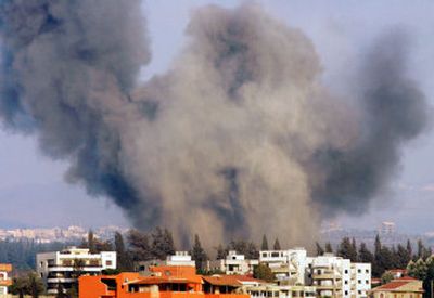 
An Israeli strike hits the outskirts of Tyre in southern Lebanon on Thursday. 
 (Associated Press / The Spokesman-Review)