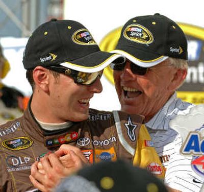 
Kyle Busch, left, and team owner Joe Gibbs are all smiles.Associated Press
 (Associated Press / The Spokesman-Review)