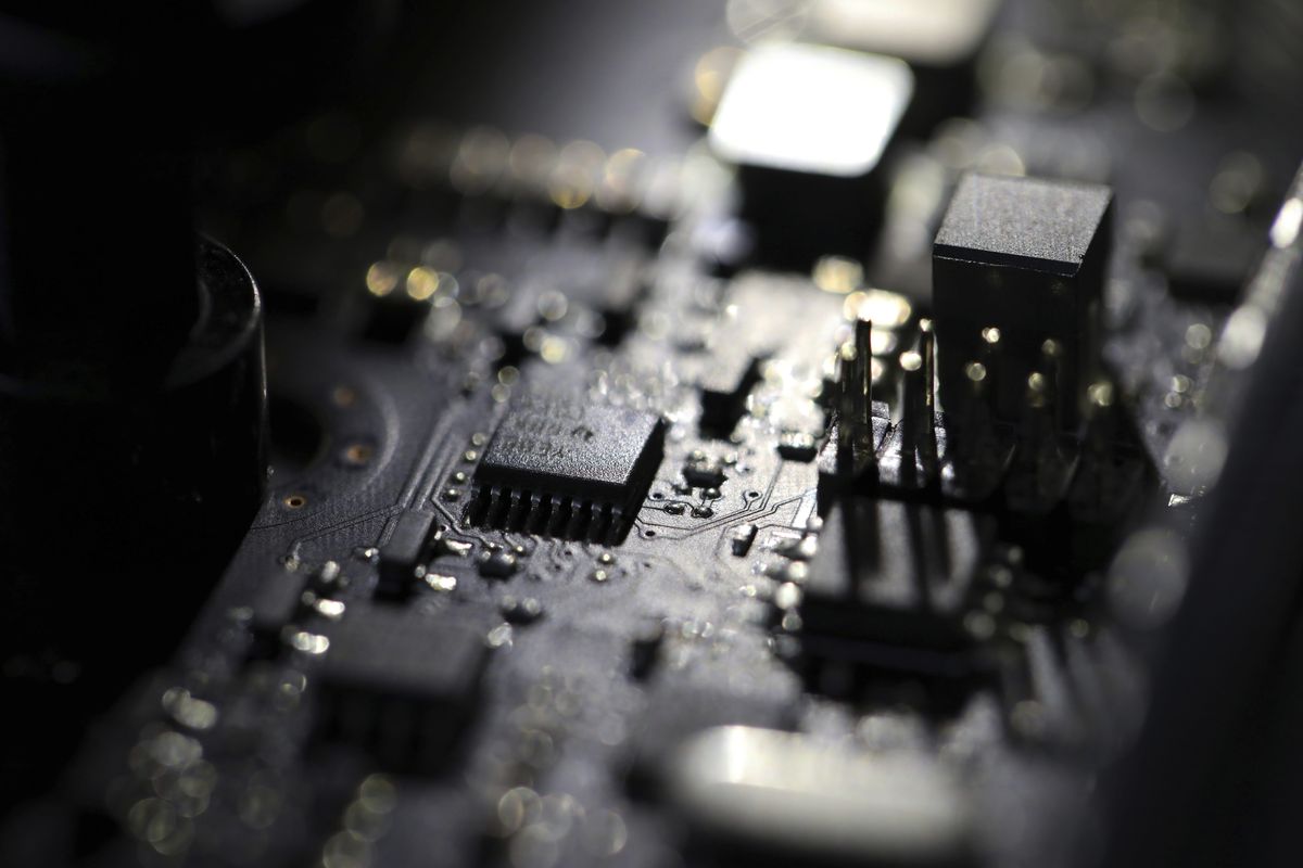 This Feb 23, 2019, photo shows the inside of a computer in Jersey City, N.J. A ransomware attack paralyzed the networks of at least 200 U.S. companies on Friday, according to a cybersecurity researcher whose company was responding to the incident.  (Jenny Kane)
