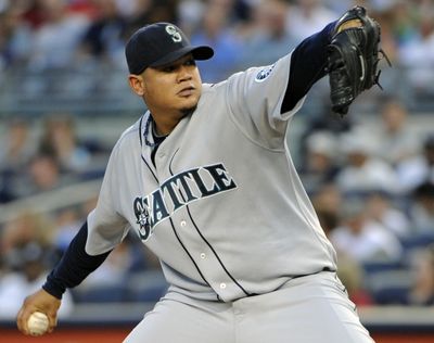 Felix Hernandez came within one inning of throwing four straight complete games against the Yankees. (Associated Press)