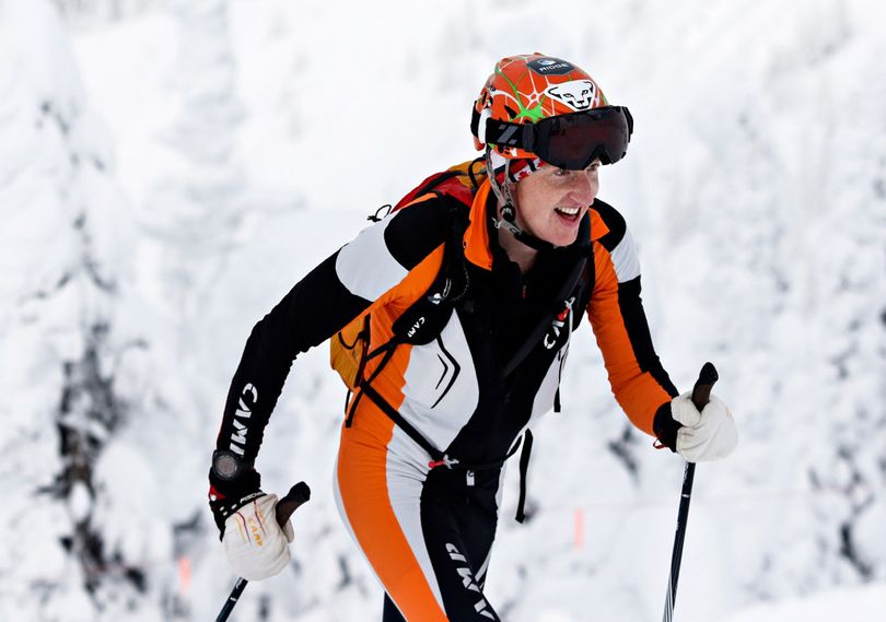 Ben Parsons competes in the Whitefish Whiteout at Whitefish Mountain Resort in Whitefish, Mont., in 2016. Parsons, 36, died Jan. 5, 2017, of injuries suffered in an avalanche in Glacier National Park. Parsons was an endurance athlete who competed in mountain bike and ski mountaineering races. (Greg Lindstrom / Flathead Beacon via AP)