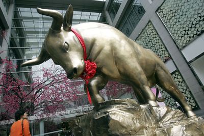 A giant statue of an Ox graces a shopping mall in downtown Kuala Lumpur, Malaysia. The 15-day Chinese New Year begins today ushering in the Year of the Ox.  (Associated Press / The Spokesman-Review)