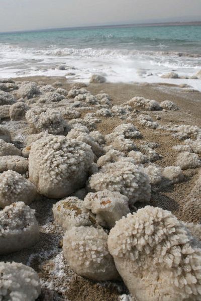 
The shoreline of the Dead Sea in Jordan, seen here  Feb. 8, shows the shrinking water level of the sea. The level has been receding by more than three feet every year for the past 25 years. 
 (Associated Press / The Spokesman-Review)