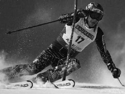 
Bode Miller of the United States speeds down the course during the slalom. 
 (Associated Press / The Spokesman-Review)