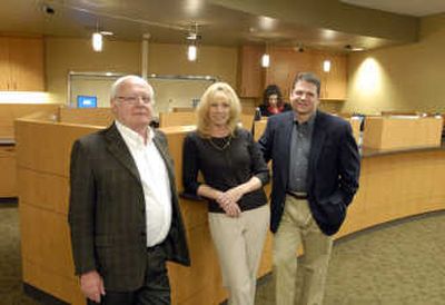 
From left, Bank of Fairfield chairman Jay Wernz, branch manager Karen Sawyer and president Geoff Forshag. 
 (J. BART RAYNIAK / The Spokesman-Review)