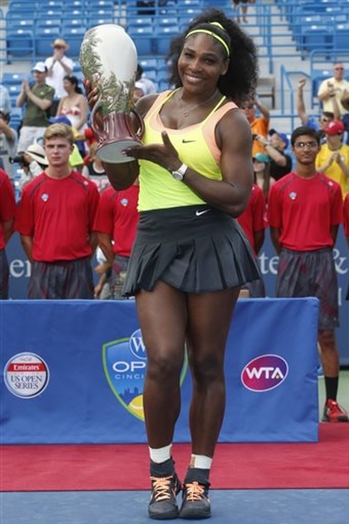 Serena Williams beat Simona Halep for Rookwood Cup trophy. (Associated Press)
