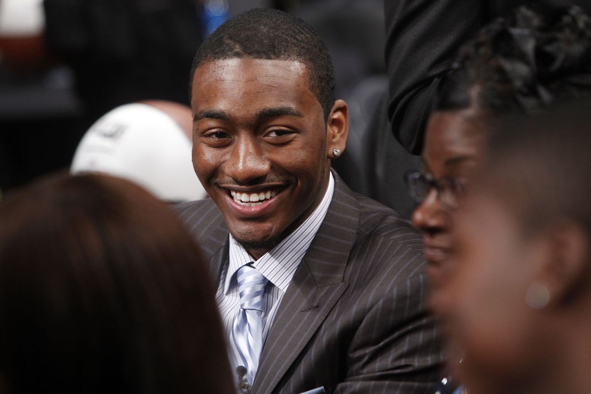 It was a night to beam for No. 1 pick John Wall and his Kentucky teammates in the NBA draft.  (Associated Press)