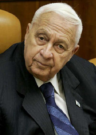 
Israeli Prime Minister Ariel Sharon was hospitalized on Sunday after suffering a minor stroke. 
 (File/Associated Press / The Spokesman-Review)
