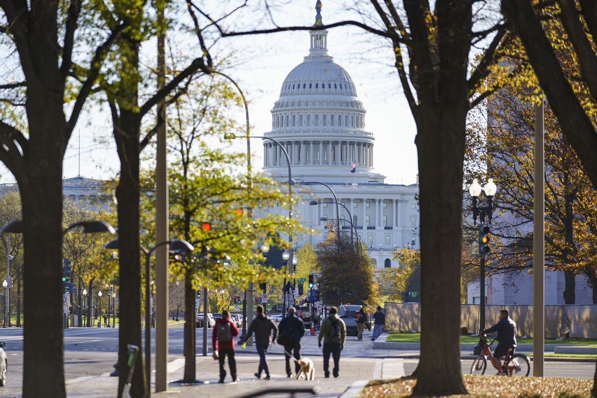 The Capitol is seen in Washington, Monday, Nov. 16, 2020, as the House and Senate return to work.  (J. Scott Applewhite)