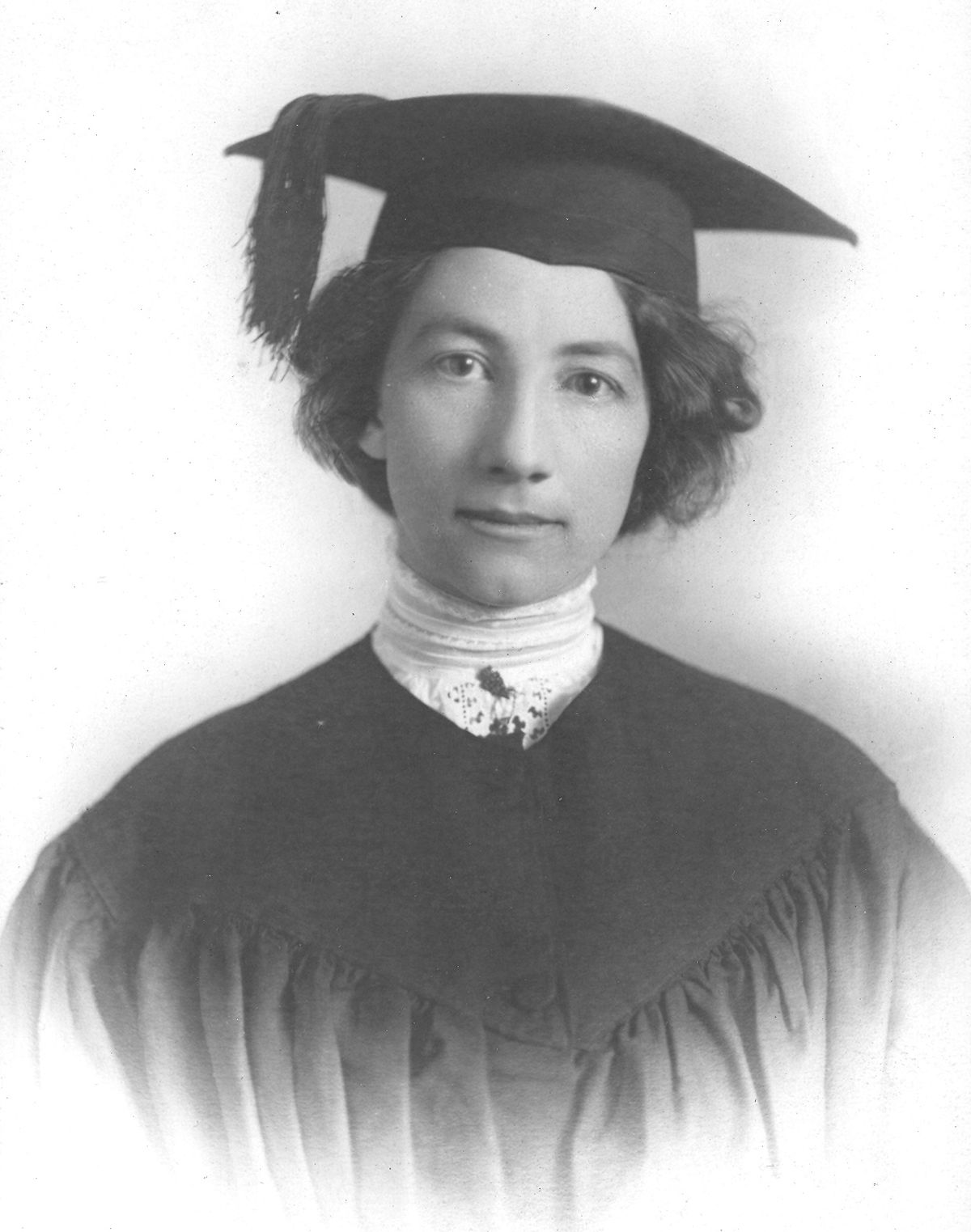 This photo from 1912, taken in a Spokane studio, shows a graduate who looks older than high school.
