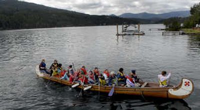 
Students from Lakes Middle School use one of the Voyager canoes at Camp Lutherhaven on Sept. 18. 
 (Kathy Plonka / The Spokesman-Review)