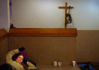 Nichole Walker, 20, finds shelter at the House of Charity on Thursday. Walker has had shelter for a month at the Hope House since becoming homeless.