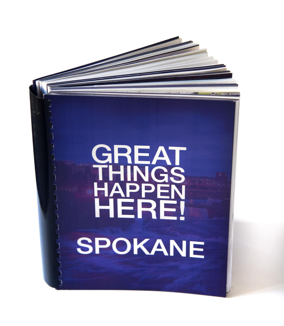 Greater Spokane Incorporated’s proposal to to Amazon. (Dan Pelle / The Spokesman-Review)