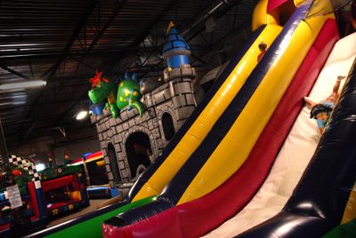 Jump and Bounce in Spokane Valley offers safe play in an air-conditioned environment. (Brian Plonka / The Spokesman-Review)
