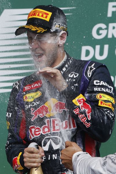 Red Bull driver and Formula One points leader Sebastian Vettel has had plenty to celebrate this season. (Associated Press)