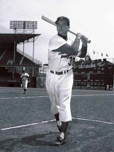 World Series-winning manager Dick Williams, pictured as a player for the 1953 Brooklyn Dodgers, died Thursday. (Associated Press)