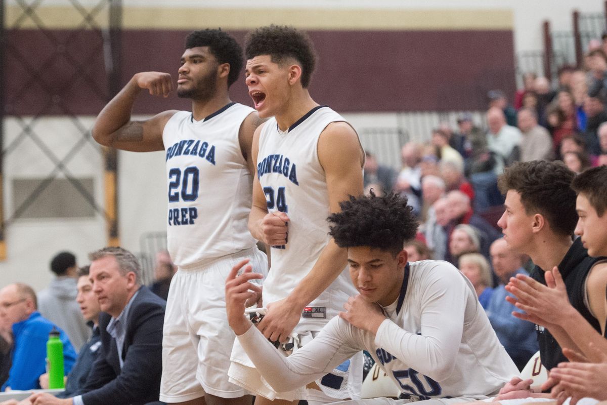 The Gonzaga Prep Bullpups, ranked second in RPI, enjoy the final moments of a win over Glacier Peak last Friday at University High School. (Tyler Tjomsland / The Spokesman-Review)