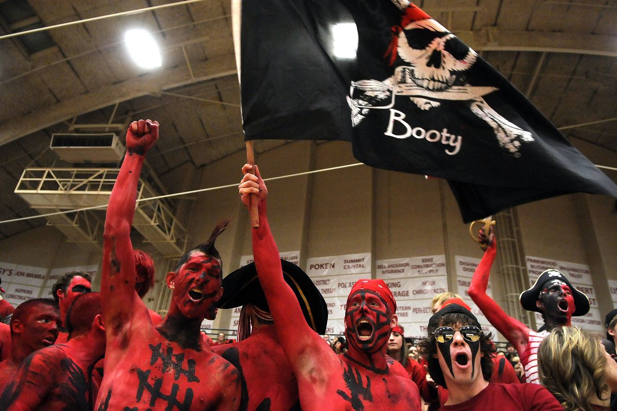 The self-proclaimed Scallywag, cheer for the Bucs from the student section before Whitworth