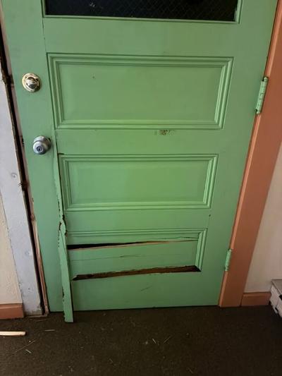 Burglars kicked a door in to steal items from the Boys and Girls Club in north Spokane just after midnight Thursday, according to the nonprofit.  (Courtesy of Boys & Girls Clubs of Spokane County)